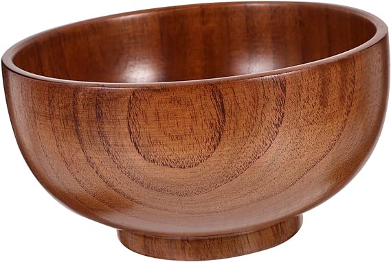 STOBAZA Solid Wood Bowl Japanese-style Jujube Wood Wooden Bowl