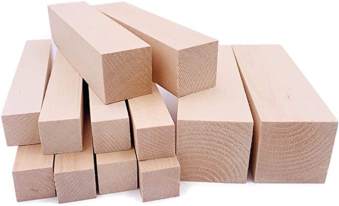 Thiecoc Basswood Carving Blocks 12 Pcs Basswood for Wood Carving Wood Wood Blocks for Whittling Wood